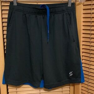 Men's Black and Blue Athletic Shorts “Speed me” small